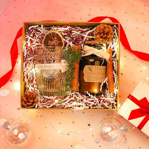 Ottwlli 150 Grams Red & White Crinkle Cut Paper Shred Filler Metallic Iridescent Gift Boxes Filler Gift Wrapping Gift Basket Filler for Gift Wrapping & Basket Filling Easter Grass in Kuwait