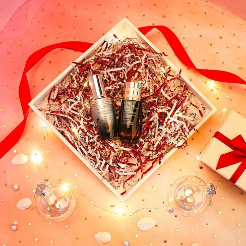 Ottwlli 150 Grams Red & White Crinkle Cut Paper Shred Filler Metallic Iridescent Gift Boxes Filler Gift Wrapping Gift Basket Filler for Gift Wrapping & Basket Filling Easter Grass in Kuwait