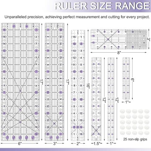 حكام خياطة اللحف ، حاكم الخياطة (2.78 "x12" ، 3.5 "، 4.5" ، 6 "، 9.5" ، 12.5 ") ، حاكم أكريليك لقطع النسيج ، حكام للخياطة والخياطة ، حكام لحاف غير قسيمة ، لوازم الخياطة in Kuwait