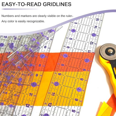 حكام خياطة اللحف ، حاكم الخياطة (2.78 "x12" ، 3.5 "، 4.5" ، 6 "، 9.5" ، 12.5 ") ، حاكم أكريليك لقطع النسيج ، حكام للخياطة والخياطة ، حكام لحاف غير قسيمة ، لوازم الخياطة in Kuwait