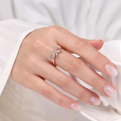 Meissa Bow Rings Rings Infinity for Women Girls Mother Mother Gold Bowknot Rings Sterling Silver Bowtie Knot Breat in Kuwait