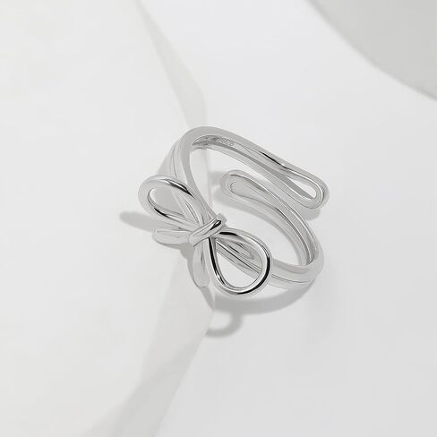 Meissa Bow Rings Rings Infinity for Women Girls Mother Mother Gold Bowknot Rings Sterling Silver Bowtie Knot Breat in Kuwait