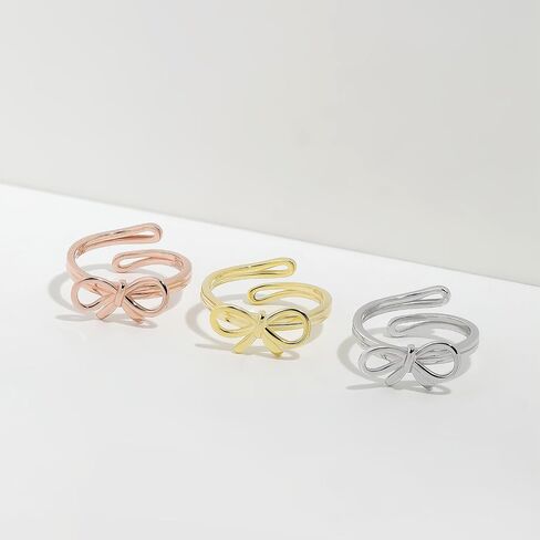 Meissa Bow Rings Rings Infinity for Women Girls Mother Mother Gold Bowknot Rings Sterling Silver Bowtie Knot Breat in Kuwait