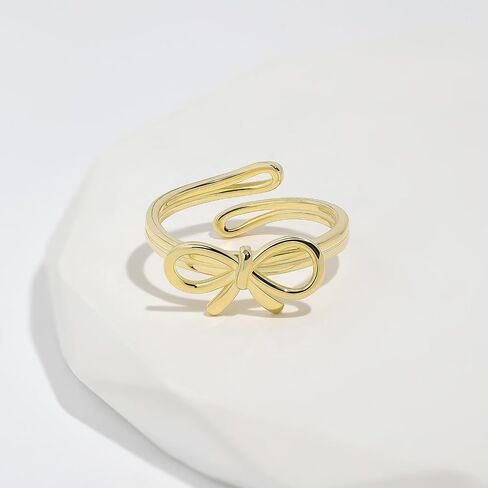 Meissa Bow Rings Rings Infinity for Women Girls Mother Mother Gold Bowknot Rings Sterling Silver Bowtie Knot Breat in Kuwait