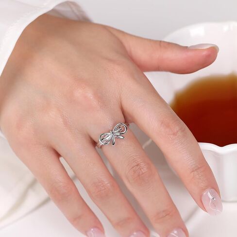 Meissa Bow Rings Rings Infinity for Women Girls Mother Mother Gold Bowknot Rings Sterling Silver Bowtie Knot Breat in Kuwait