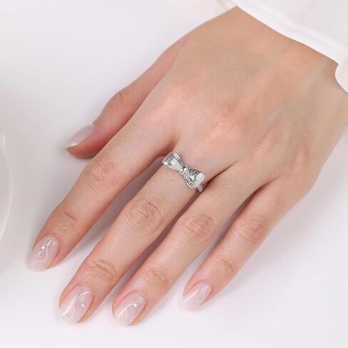 Meissa Bow Rings Rings Infinity for Women Girls Mother Mother Gold Bowknot Rings Sterling Silver Bowtie Knot Breat in Kuwait