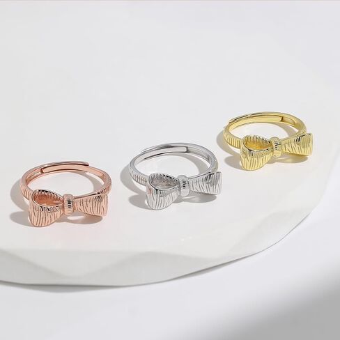 Meissa Bow Rings Rings Infinity for Women Girls Mother Mother Gold Bowknot Rings Sterling Silver Bowtie Knot Breat in Kuwait