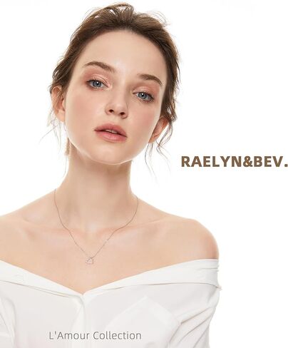 رايلين اند بيف. قلادة من الفضة الاسترلينية عيار 925 بتصميم قلب من لامور كوليكشن مقاس 16 انش + 2 انش، قلادة للنساء والفتيات مع قطعة قماش للتلميع وصندوق حماية وشنطة مخملية برباط, فضة استرلينية in Kuwait