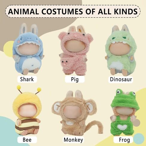 Clothes for Doll17cm Accessories Suit Cute Clothes for Doll Dress up Animal Style Outfits (NO Doll)(Bee) in Saudi Arabia