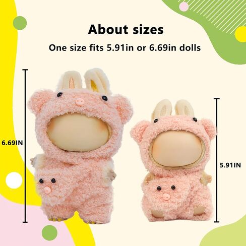 Clothes for Doll17cm Accessories Suit Cute Clothes for Doll Dress up Animal Style Outfits (NO Doll)(Bee) in Saudi Arabia