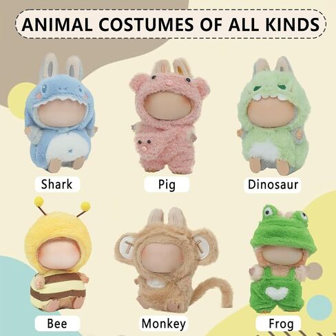 Clothes for Doll17cm Accessories Suit Cute Clothes for Doll Dress up Animal Style Outfits (NO Doll)(Bee) in Saudi Arabia