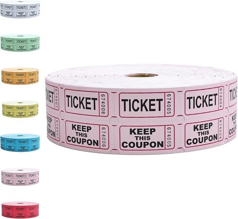 Raffle Tickets Roll - 2000 تذكرة مزدوجة لفة لجمع التبرعات ، والكرنفالات ، والأحداث - تصميم كعب متين ، سهلة المسيل للدموع والتنظيم (الأزرق) in Saudi Arabia