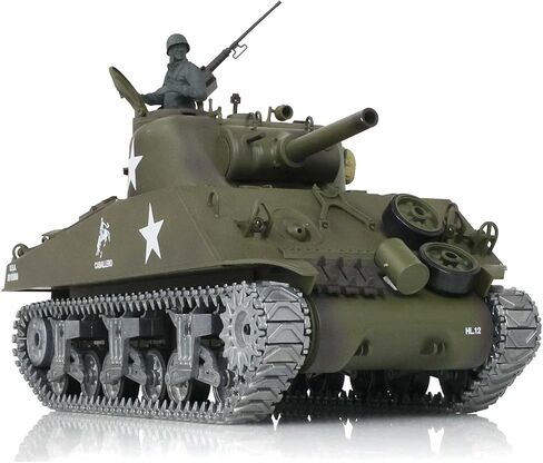 TOUCAN RC HOBBY Henglong 1/16 Customized 7.0 M4A3 Sherman RC Tank 3898 Barrel Recoil 360° Metal in Kuwait