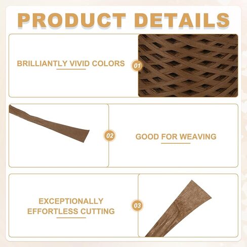 MECCANIXITY Raffia Paper Craft Ribbon 200m/656ft String Kraft Packing for Gift Wrapping, Packing, Crafting Supplies Coffee in Saudi Arabia