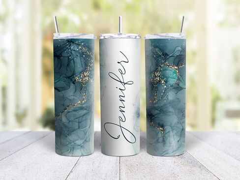 20oz Skinny Tumbler Personalized Marble Design - Stainless Steel Double Wall Insulated Cup With Lid And Straw (Purple) in Saudi Arabia
