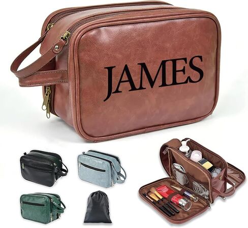 Personalized Toiletry Bag for Men Handcrafted, Custom Leather Dopp Kit for Men, Personalized Gifts for Men, Father, Husband, Boyfriend, Groomsmen, Best Man Gifts, Shaving Bag Cosmetic Bag in Kuwait