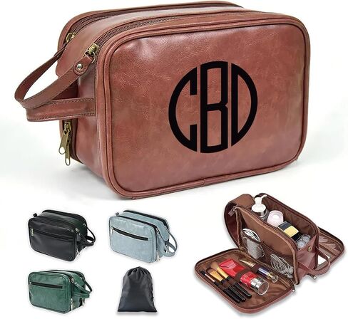 Personalized Toiletry Bag for Men Handcrafted, Custom Leather Dopp Kit for Men, Personalized Gifts for Men, Father, Husband, Boyfriend, Groomsmen, Best Man Gifts, Shaving Bag Cosmetic Bag in Kuwait