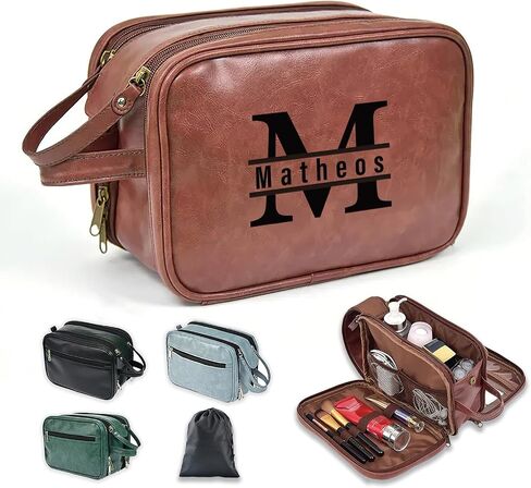 Personalized Toiletry Bag for Men Handcrafted, Custom Leather Dopp Kit for Men, Personalized Gifts for Men, Father, Husband, Boyfriend, Groomsmen, Best Man Gifts, Shaving Bag Cosmetic Bag in Kuwait