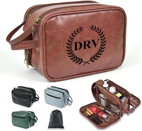 Personalized Toiletry Bag for Men Handcrafted, Custom Leather Dopp Kit for Men, Personalized Gifts for Men, Father, Husband, Boyfriend, Groomsmen, Best Man Gifts, Shaving Bag Cosmetic Bag in Kuwait