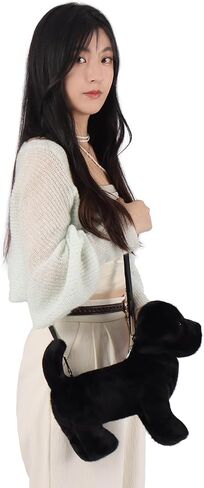 Apricot Lamb Labrador Dog Animal Shoulder Bag Crossbody Plush Purse for Adults and Teen Girls Boys in Saudi Arabia