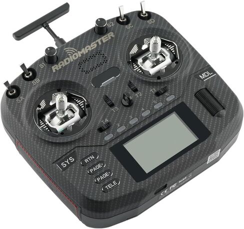 Radiomaster Boxer Max Version with CNC AG01 Hall Gimbals Carbon Fiber 2.4G 16ch Transmitter Remote Control ExpressLRS Mode 2 (ELRS-Black with 6200) in Kuwait