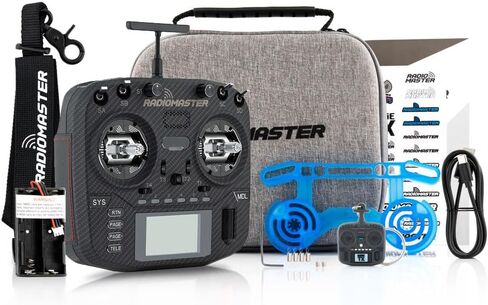Radiomaster Boxer Max Version with CNC AG01 Hall Gimbals Carbon Fiber 2.4G 16ch Transmitter Remote Control ExpressLRS Mode 2 (ELRS-Black with 6200) in Kuwait