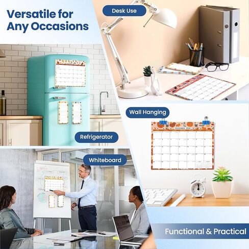 2025.7-2027.6 Magnetic Calendar for Refrigerator with 2 Pack Magnetic Note Pad for Fridge, 2 Year from July 2025 to June 2027 with Seasonal Patterns, Aesthetic Magnet Wall Calendar, 24 Monthly Refrigerator Calendars -- 11''*8.5'' in Saudi Arabia