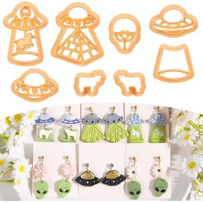 Puocaon Tropical Leaf Polymer Clay Cutters - 10 Pcs Monstera Leaves Clay Earrings Making Kit Botanical Plant Stud Cutters for Earrings Jewelry Making