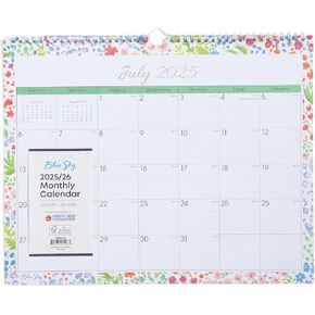 Blue Sky 2025-2026 Monthly Academic Year Wall Calendar, July 2025 - June 2026, 15" x 12", Durable Twin Wire Binding, Perfect For Home, Office And Classroom, Ditsy Dapple Light
