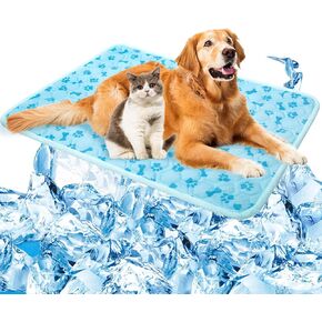SHEJIZE Dog Cooling Mat Self-Cooling Mat for Dogs and Cats Non-Slip Pet Cool Pad Dog Sleeping Pad Summer Blanket for Pets Foldable Washable for Kennel, Travel, Bed, Cars, Indoor and Outdoor Use