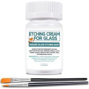 3.5oz Glass Etch Starter Cream Kit, Mirrors, Ceramics, Porcelain, Marble, and Slate - for Makers, Creators, Crafters, DIY'ers of All Ages & Experience Levels. Smooth Formula and Fast Acting