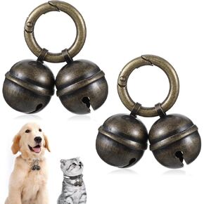 Ouligay Dog Collar with Bell 2 Cat Collar with Jingle Bells Small Dog Collars with Bell Extra Loud Dogs and Cat Bells for Copper with Quick Clips for Pet Tracking