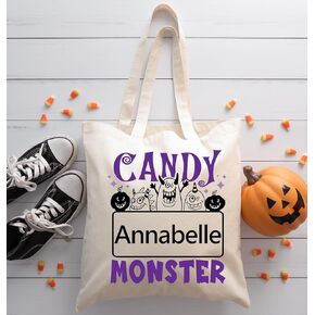 Personalized Halloween Trick or Treat Bag (Candy Monster (Black))