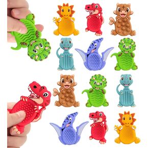 6Pack Dinosaur Sensory Fidget Toys for Kids, Soft Dino Textured for Autism Kids Calming, Stress Toys for Students Classroom Special Education Must Haves Anxiety Relief Travel Essentials