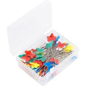 aqxreight 100pcs Button Head Sewing Pins for Crafts Quilting and DIY Projects Flat Straight Pins with Storage Box (Bow tie)