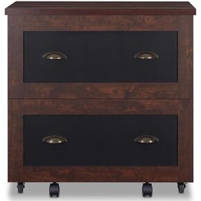 Pemberly Row Modern Wood 2-Drawer File Cabinet in Vintage Walnut