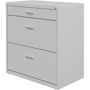 Hirsh Industries Space Solutions 30" W Metal 3 Drawer Home Office File Cabinet White