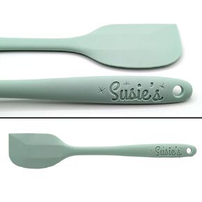 Customizable Silicone Spatula - Personalized Kitchen Tool for Unique Cooks - Heat-Resistant, Non-Stick, and Ergonomic - Your Name Embossed - Perfect Gift Idea (Mint Green)