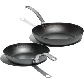 Made In Cookware - 2 Piece (Includes 10",12") Seasoned Carbon Steel Frying Pan - (Like Cast Iron, but Better) - Professional Cookware - Crafted in Sweden - Induction Compatible