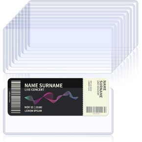 10Pcs Ticket Stub Toploader 8.9x3.9 Inches Ticket Stub Display Holder Currency Sleeves for Bills Currency Topload Holder Clear Money Protector PVC for Collectors Stamps Concert Tickets