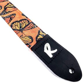 Ukulele Strap Monarch Butterfly Genuine Uke Strap Leather plastic hardware Ukulele Strap Strong Back Straps Double Padded