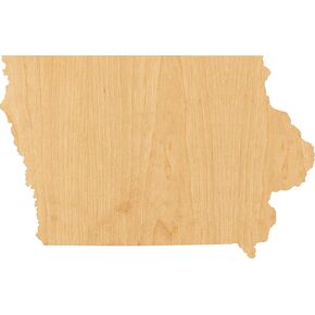 Iowa Laser Cut Out Wood Shape Craft Supply - 2"