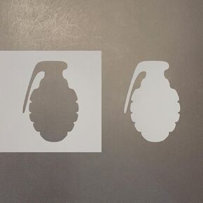 Grenade Reusable Mylar Stencil - Art Craft Supplies New Sizes (16")