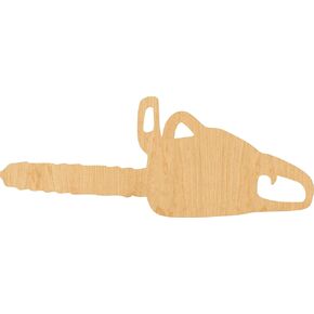 Chainsaw Laser Cut Out Wood Shape Craft Supply - 4 Inch