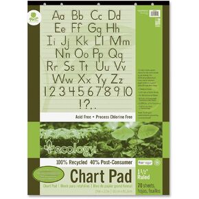 Ecology Recycled Chart Pad, 1-1/2 Inch Ruled, 32 x 24 Inches, 70 Sheets