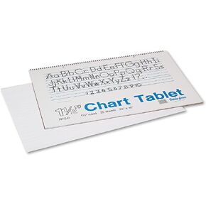 Pacon 74720 Chart Tablets w/Manuscript Cover, Ruled, 24 x 16, White, 25 Sheets