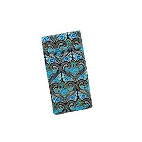 Double Eyeglass Case - Turquoise Black Fabric Case for Glasses - Eyeglass Organizer Case