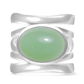 Oval Natural Pink Jade Stone Wide Band Ring,Sterling Silver Multi Lines Crystal Quartz Gemstone Chunky Full Finger Thumb Band Ring Jewelry for Women Her (A06_Pink Jade, 8) in Kuwait