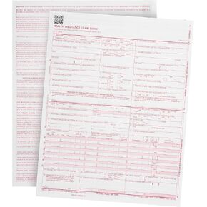 نماذج المطالبات الجديدة 2500 CMS 1500 - إصدار HCFA 02/2012 الحالي (OMB -0938-1197) - سوف تصطف النماذج مع برامج الفواتير والليزر المتوافقة - 2500 ورقة - 8.5 بوصة × 11