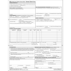 2024 New ADA Dental Claim Form- 2500 sheets